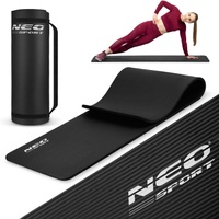 Коврик для фитнеса и йоги каучуковый Neo-Sport - 183 x 60 x 1,5 см - черный