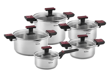 Набір посуду Tefal G723SA74 cook & clip 10 пр. з ковшем G723SA74 фото