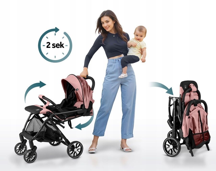 Прогулянкова коляска Nukido Paseo Pink 716004 фото