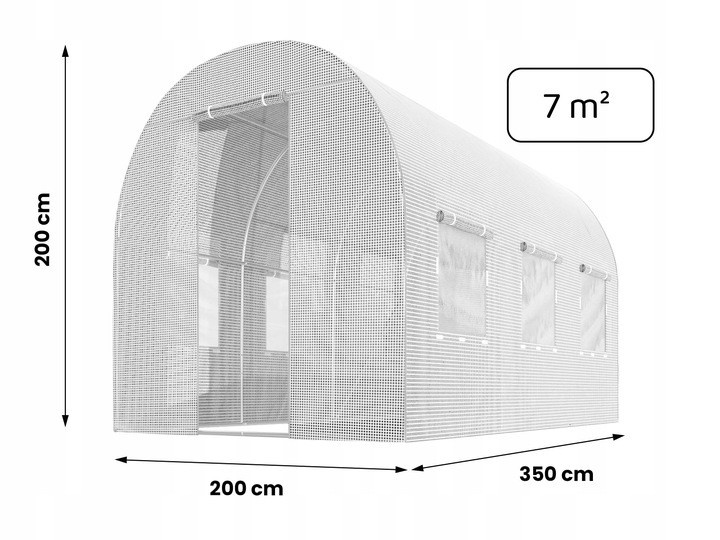 Теплиця з вікнами Plonos 2х3,5м (7м²) - білий колір - профіль 19х0,6мм (Польща) 2114272807 фото