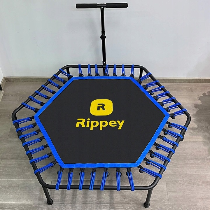 Фітнес-батут з ручкою Rippey 130 см - чорно-синій 1110 фото