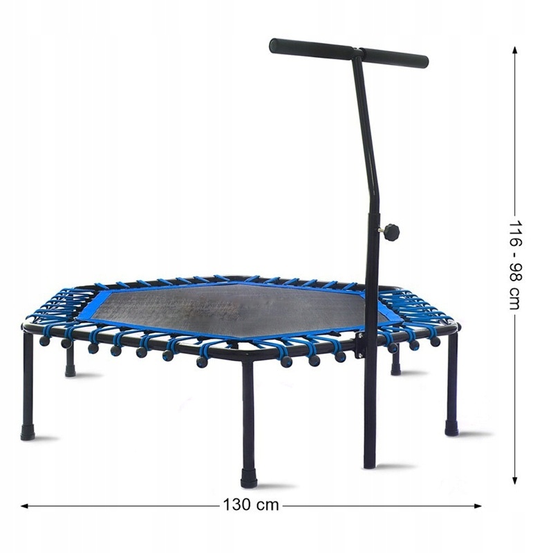 Фитнес-батут с ручкой Rippey 130 см – черно-синий 1110 фото