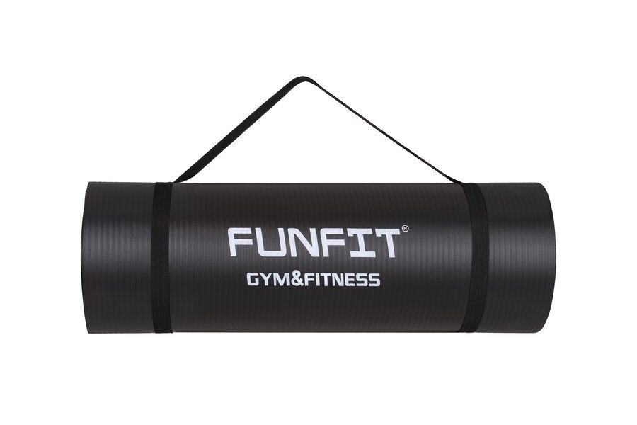 Килимок спортивний FunFit NBR 183 x 61 x 1.5 cм для йоги та фітнесу - чорний 4831 фото