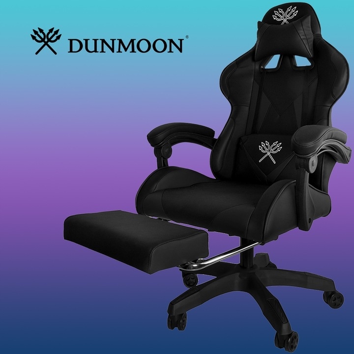 Геймерское кресло Dunmoon 24243 с подставкой для ног Black (Польша) 00024243 фото